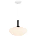 Nordlux Pendelleuchte ALTON 35, Schirm Ø 35cm / H 30cm, E27, mundgeblasenes Glas, Opalglas / messing + schwarz