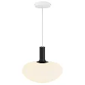 Nordlux Pendelleuchte ALTON 35, Schirm Ø 35cm / H 30cm, E27, mundgeblasenes Glas, Opalglas / messing + schwarz