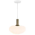 Nordlux Pendelleuchte ALTON 35, Schirm Ø 35cm / H 30cm, E27, mundgeblasenes Glas, Opalglas / messing + schwarz