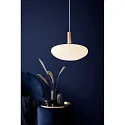 Nordlux Pendelleuchte ALTON 35, Schirm Ø 35cm / H 30cm, E27, mundgeblasenes Glas, Opalglas / messing + schwarz