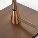 Steinhauer Tischleuchte ANCILLA, 33cm, mit kurzem Schirm, E14, mit Touch-Dimmer, bronze gebürstet / Opalglas weiß