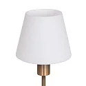 Steinhauer Tischleuchte ANCILLA, 33cm, mit kurzem Schirm, E14, mit Touch-Dimmer, bronze gebürstet / Opalglas weiß