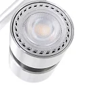 Steinhauer Aufbau-Strahlerleiste NATASJA, 4-flammig, inkl. 4x GU10 LED 7W 2200-2700K 480lm (D2W), dreh- und neigbar, stahl gebürstet