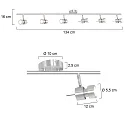 Steinhauer Aufbau-Strahlerleiste NATASJA, 6-flammig, inkl. 6x 7W LED 2700K 500lm, dimmbar, stahl gebürstet