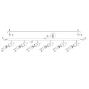 Steinhauer Aufbau-Strahlerleiste NATASJA, 6-flammig, inkl. 6x 7W LED 2700K 500lm, dimmbar, stahl gebürstet