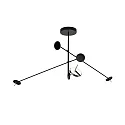 LED Pendelleuchte INVISIBLE TRIPLEX, 3-flammig, verstellbar, schaltbar, schwarz, 29.6W 2700K 1488lm