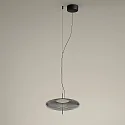 LEDS C4 pendant luminaire PLAT SURFACE (LIGHT FOR LIFE) with shade, CCT Switch, adjustable, with diffuser IP20, black dimmable