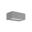Außenwandleuchte NEMESIS , IP54 IK04,Up/Down, 9 x 22cm, E27 max. 15W, Aluminium / Mattglas + Diffusor, grau