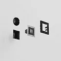 LEDS C4 orientation lamp CLICK square, lateral light direction, switchable IP65, black 