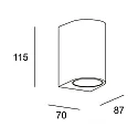 LEDS C4 outdoor wall luminaire EKO SINGLE EMISSION GU10 down GU10 IP66, anthracite dimmable