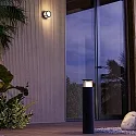 LEDS C4 outdoor wall luminaire ONE round IP54, opal, black