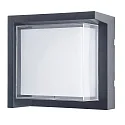 Outdoor LED Wandleuchte CREU 16x16cm, 15,2W, 2700/3200/4000K, 1650lm, IP65, schaltbar, eckig, schwarz, opal