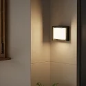LEDS C4 Outdoor LED Wandleuchte CREU 16x16cm, 15,2W, 2700/3200/4000K, 1650lm, IP65, schaltbar, eckig, schwarz, opal