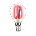 LED Deko-Filament Tropfenform P45, E14, 4W Rot / klar