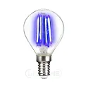 LED Deko-Filament Tropfenform P45, E14, 4W Blau / klar