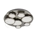 Decken-Rondell NIKKI 7-flammig, inkl. 4x GU10 à 4.5W 2700K + 3x GU10 à 8W 2700K (3-StepDim), Silbergrau / Satin