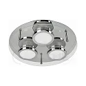 Decken-Rondell CHROMIA, 3-flammig, inkl. 3x GU10 5W 2700K 400lm (3-Step-dimmbar), Chrom / Satin