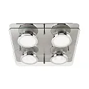 Deckenleuchte CHROMIA, 4-flammig, inkl. 4x GU10 5W 2700K 400lm (3-Step-dimmbar), Chrom / Satin