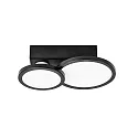 Deckenleuchte AQUA DISK-2, IP44, 2-flammig, inkl. 2x GU10 Diffusor, 16W 2700/4000K 1200lm 1000lm 110°, mattschwarz