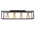 Deckenleuchte RUBEN, 4xE27, 80 x 20 x 22,5cm, schwarz