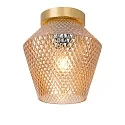 ceiling luminaire ROSALIND oval E27 IP20, amber, gold matt, brass dimmable