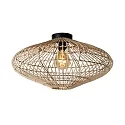 ceiling luminaire MAGALI oval E27 IP20, wood, black dimmable