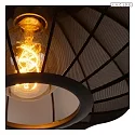 Lucide pendant luminaire CORINA E27 IP20, brass, black dimmable