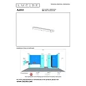 wall luminaire ALEXA LED 90cm up / down, square, switchable IP44, gold matt, brass, opal 