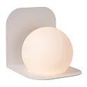 Lucide Badezimmer-Wandleuchte DAVY, IP44, G9 (exkl.), Opalglas-Kugelschirm / Metall, weiß