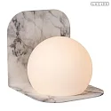 Lucide Badezimmer-Wandleuchte DAVY, IP44, G9 (exkl.), Opalglas-Kugelschirm / Metall, grau, marmoriert