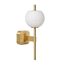 Badezimmer-Wandleuchte ELDA, IP44, Retro-Design, 230V, G9 (exkl.), Metall / Opalglas-Schirm, Messing