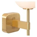 Badezimmer-Wandleuchte ELDA, IP44, Retro-Design, 230V, G9 (exkl.), Metall / Opalglas-Schirm, Messing
