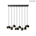pendant luminaire CHAYANNE 8 flames E14 IP20, brass, black 