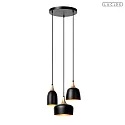 pendant luminaire CHAYANNE 3 flames E14 IP20, brass, black 