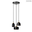Lucide pendant luminaire CHAYANNE 3 flames E14 IP20, brass, black 