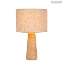 Tischleuchte NIMUE Ø 30 cm 1x E27 IP20 Naturstein, Leinen, taupe