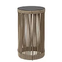 Battery lamp PINGI 61,5cm round IP44, black, taupe dimmable