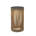 Lucide Battery lamp PINGI 61,5cm round IP44, black, taupe dimmable