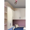 Lucide Kinderzimmer-Deckenstrahler POLA, 1xE27, rosa / schwarz