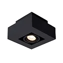 spot XIRAX LED DTW 1 flame, square, adjustable GU10 IP20, black dimmable