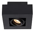 Lucide spot XIRAX LED DTW 1 flame, square, adjustable GU10 IP20, black dimmable