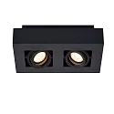 spot XIRAX LED DTW 2 flames, square, adjustable GU10 IP20, black dimmable
