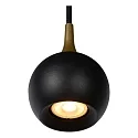 pendant luminaire FAVORI down, 2 flames, ball shaped GU10 IP20, black matt dimmable