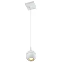 pendant luminaire FAVORI down, 1 flame, ball shaped GU10 IP44, white matt dimmable