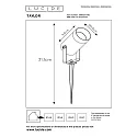 Lucide Erdspieß-Gartenstrahler TAYLOR, IP65, GU10 max. 50W, 40cm offenes Kabel, schwarz
