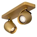 Lucide Deckenstrahler PRESTON, GU10, 2x5W 2200K/3000K, dimmbar, Gold matt, Messing