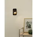 Lucide Aufbau-Wandstrahler TURNON, 1-flammig, inkl. Schalter + GU10 5W 2200-3000K (Dim-to-Warm) CRi95, schwarz / gold matt