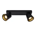 Aufbau-Deckenstrahler TURNON, 2-flammig, inkl. 2x GU10 5W 2200-3000K (Dim-to-Warm) CRi95, schwarz / gold matt