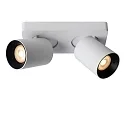 Lucide LED Deckenstrahler NIGEL, GU10, 2x5W 2200K/3000K, dimmbar, weiß
