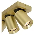 Lucide LED Deckenstrahler NIGEL, GU10, 3x5W 2200K/3000K, dimmbar, Gold matt, messing